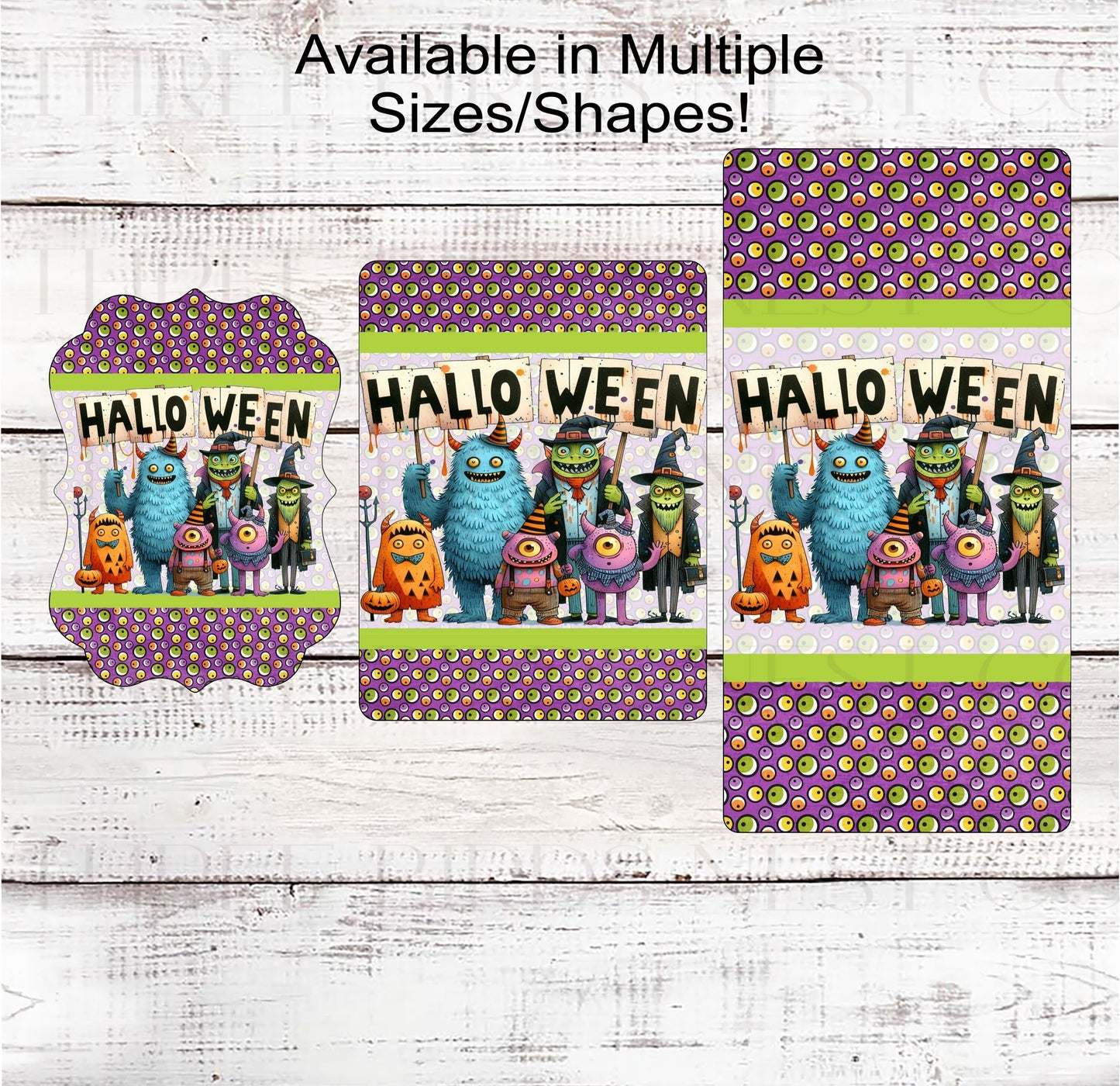 Monsters Halloween Wreath Sign - Eye Balls Sign - Cute Halloween Decor