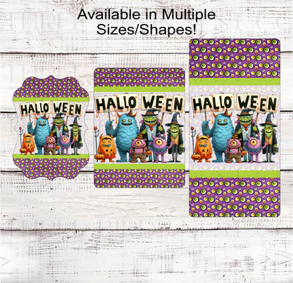 Monsters Halloween Wreath Sign - Eye Balls Sign - Cute Halloween Decor