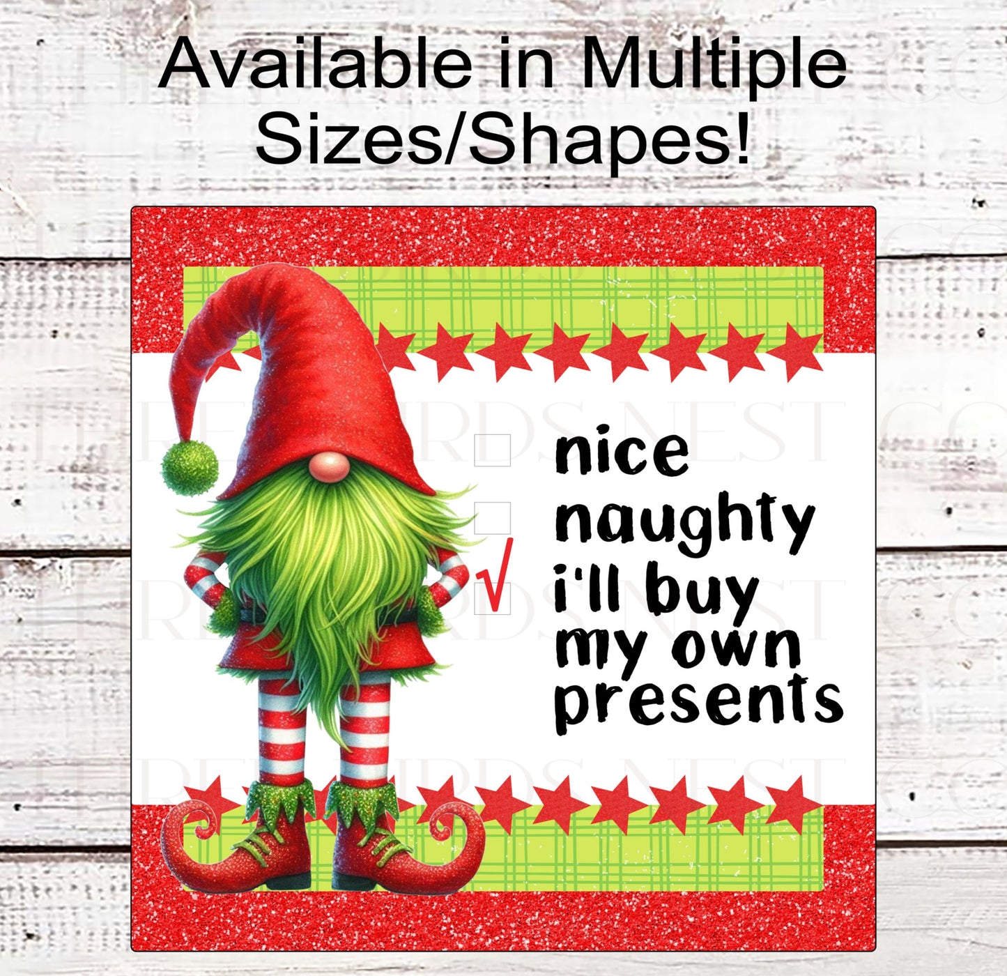 Christmas Wreath Signs - Elf Surveillance - Pastel Christmas - Elf Gnome