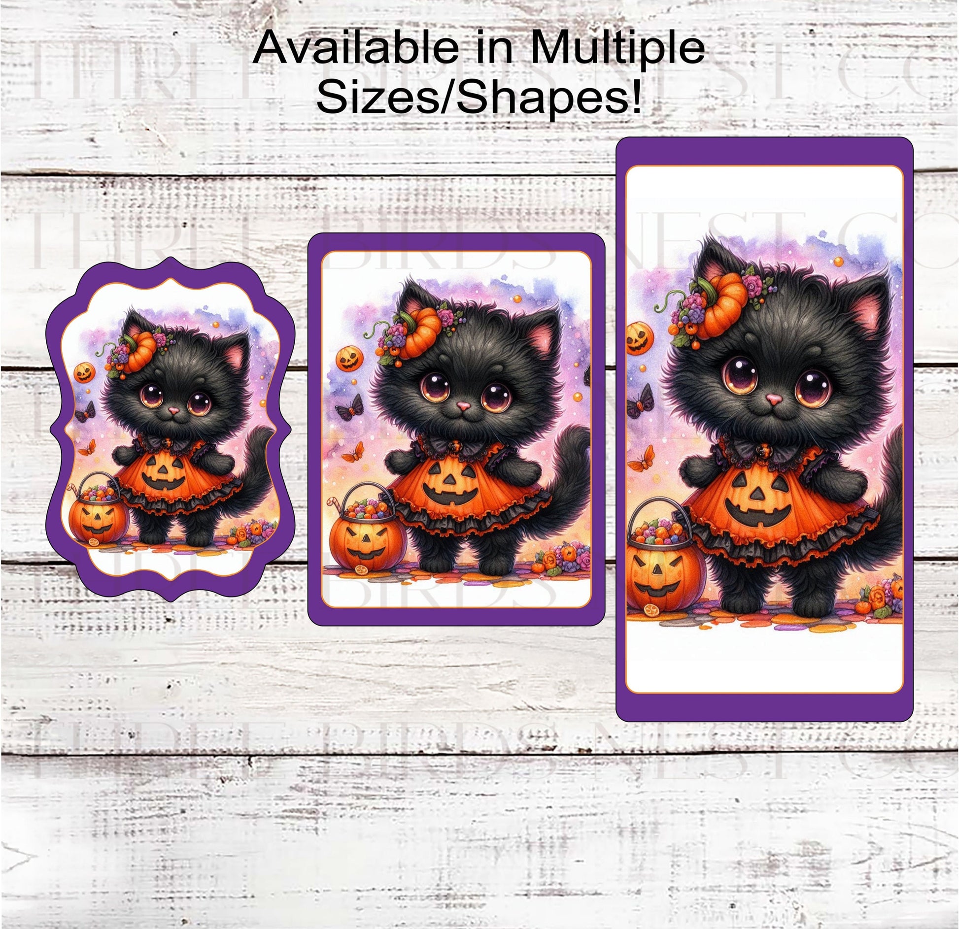 Black Cat Halloween Wreath Sign - Jack-O-Lantern - Cute Halloween Decor