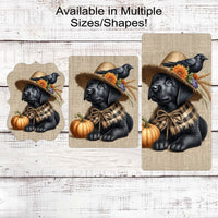 Fall Scarecrow Wreath Sign - Labrador Retriever Sign - Lab Lover - Pet Dog Sign