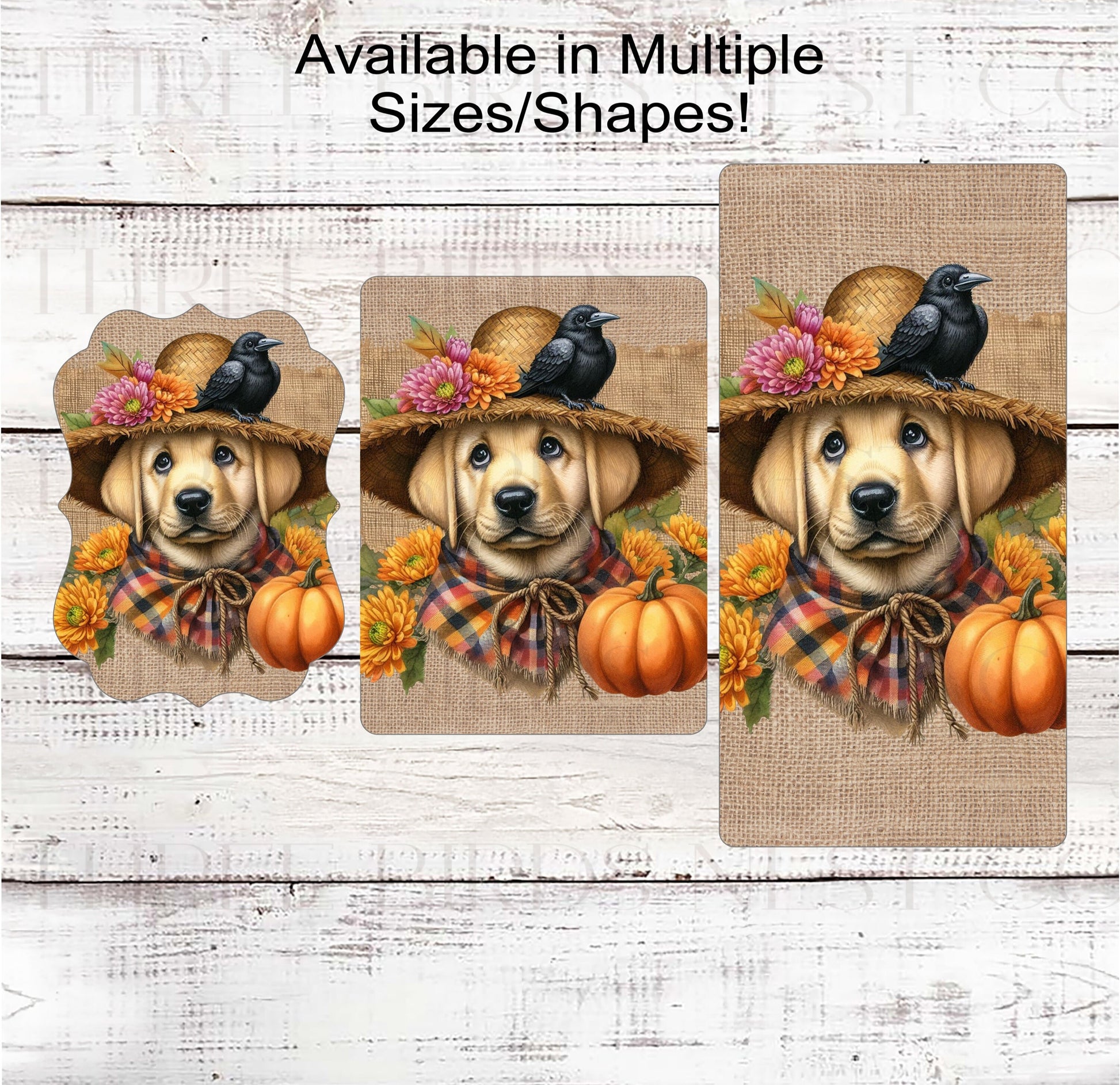 Fall Dog Wreath Sign - Yellow Labrador Retriever Dog - Pumpkins Sign - Welcome to Our Patch