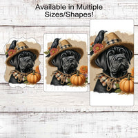 Fall Dog Wreath Sign - Black Cane Corso Mastiff Dog - Pumpkins Sign - Welcome to Our Patch