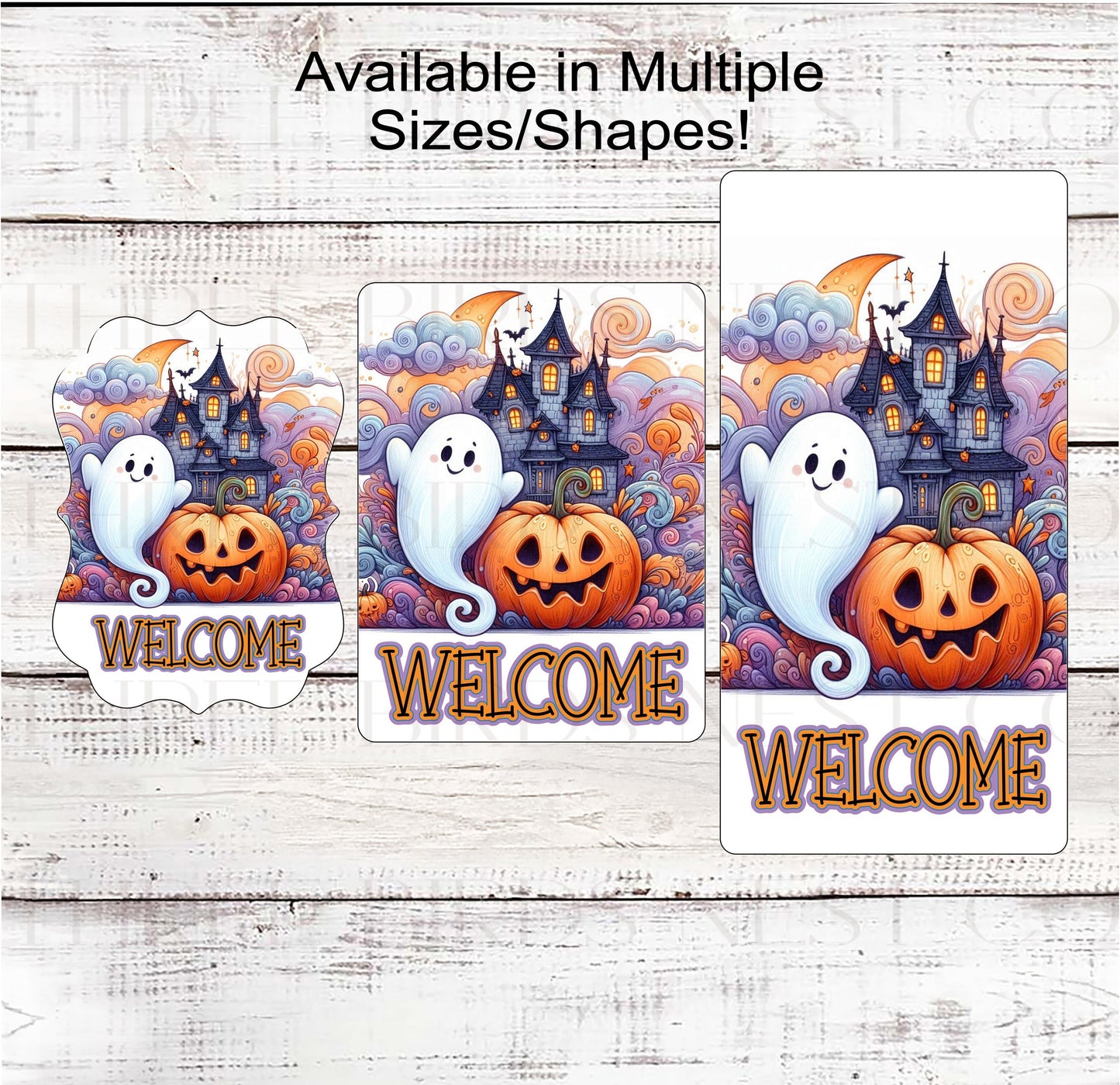 Haunted House Halloween Wreath Sign - Ghost Sign - Jack-O-Lantern - Cute Halloween Decor