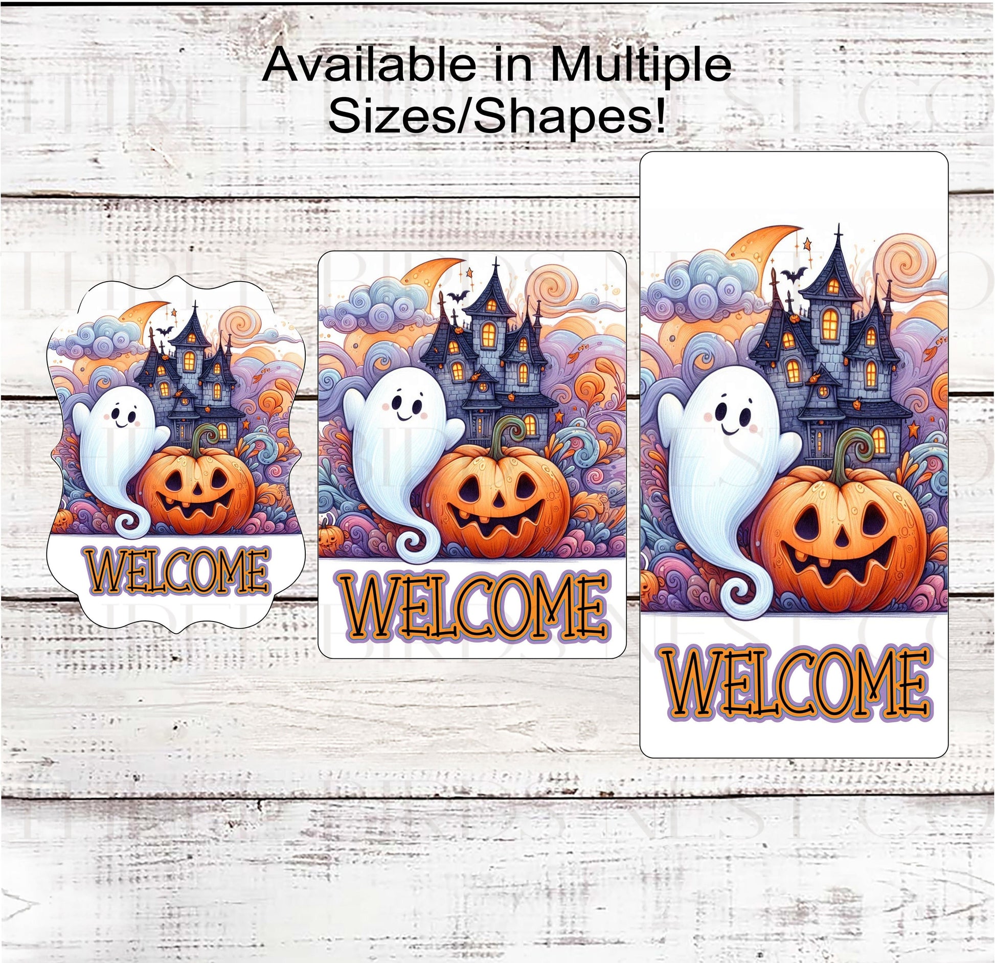 Haunted House Halloween Wreath Sign - Ghost Sign - Jack-O-Lantern - Cute Halloween Decor