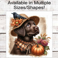 Fall Scarecrow Wreath Sign - Labrador Retriever Sign - Lab Lover - Pet Dog Sign