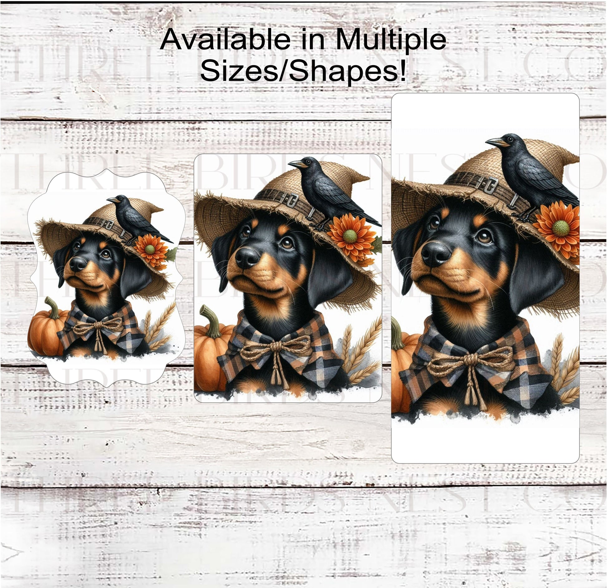Fall Scarecrow Wreath Sign - Doberman Pinscher Dog Sign - Pet Dog Sign