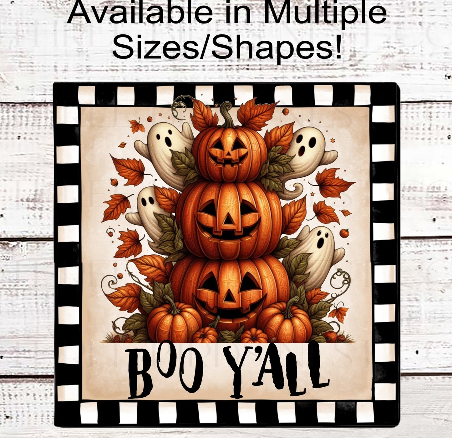 Boo Yall Halloween Wreath Sign - Primitive Decor - Jack-O-Lanterns