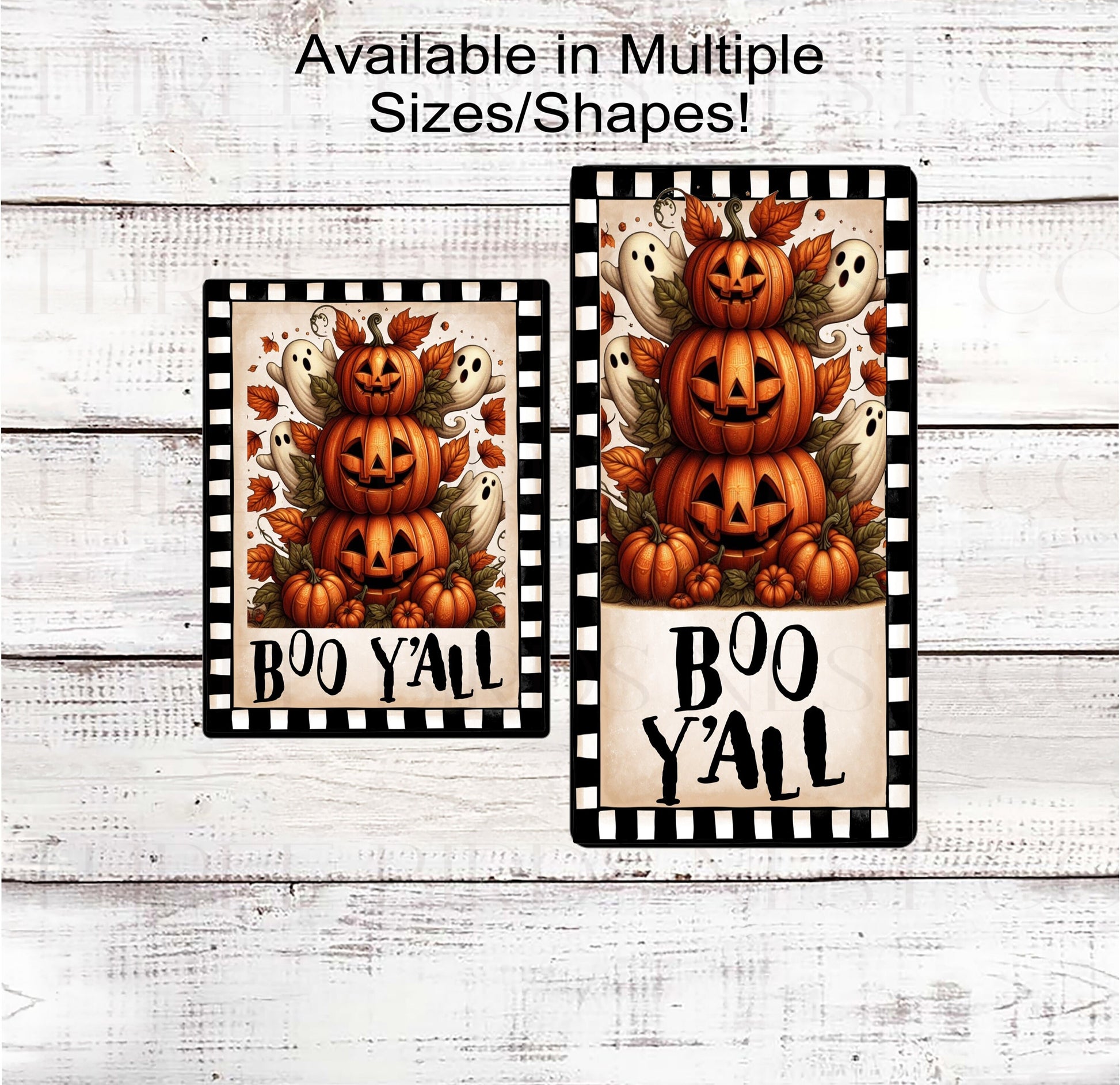 Boo Yall Halloween Wreath Sign - Primitive Decor - Jack-O-Lanterns