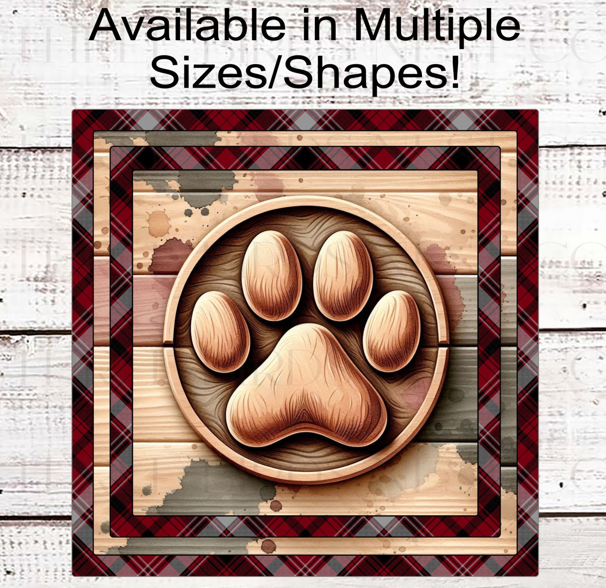 Dog Paw Print Wreath Signs - Cat Wreath Sign - Pet Wreath Sign - Rustic Farmhouse Decor