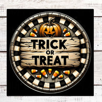 Trick or Treat Candy Corn Halloween Wreath Sign - Jack O Lantern - Cute Halloween Decor