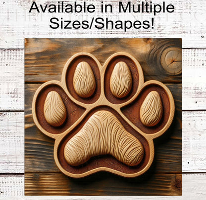 Dog Paw Print Wreath Signs - Cat Wreath Sign - Pet Wreath Sign - Rustic Farmhouse Decor