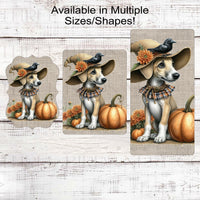 Fall Dog Wreath Sign - Greyhound Dog - Black Crow - Pumpkins Sign - Welcome to Our Patch