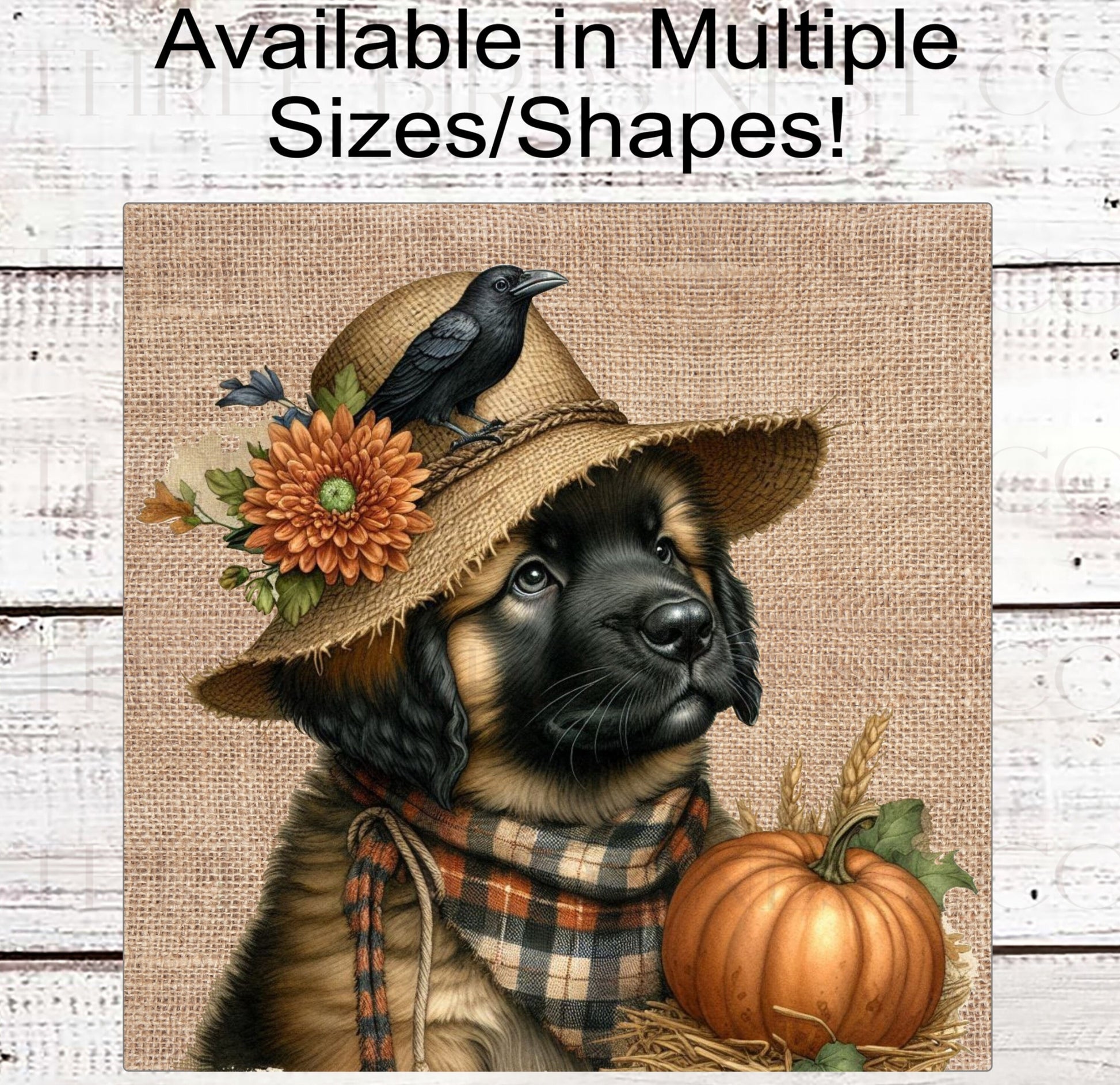 Fall Dog Wreath Sign - Leonberger Dog - Pet Lover - Pumpkins Sign - Welcome to Our Patch