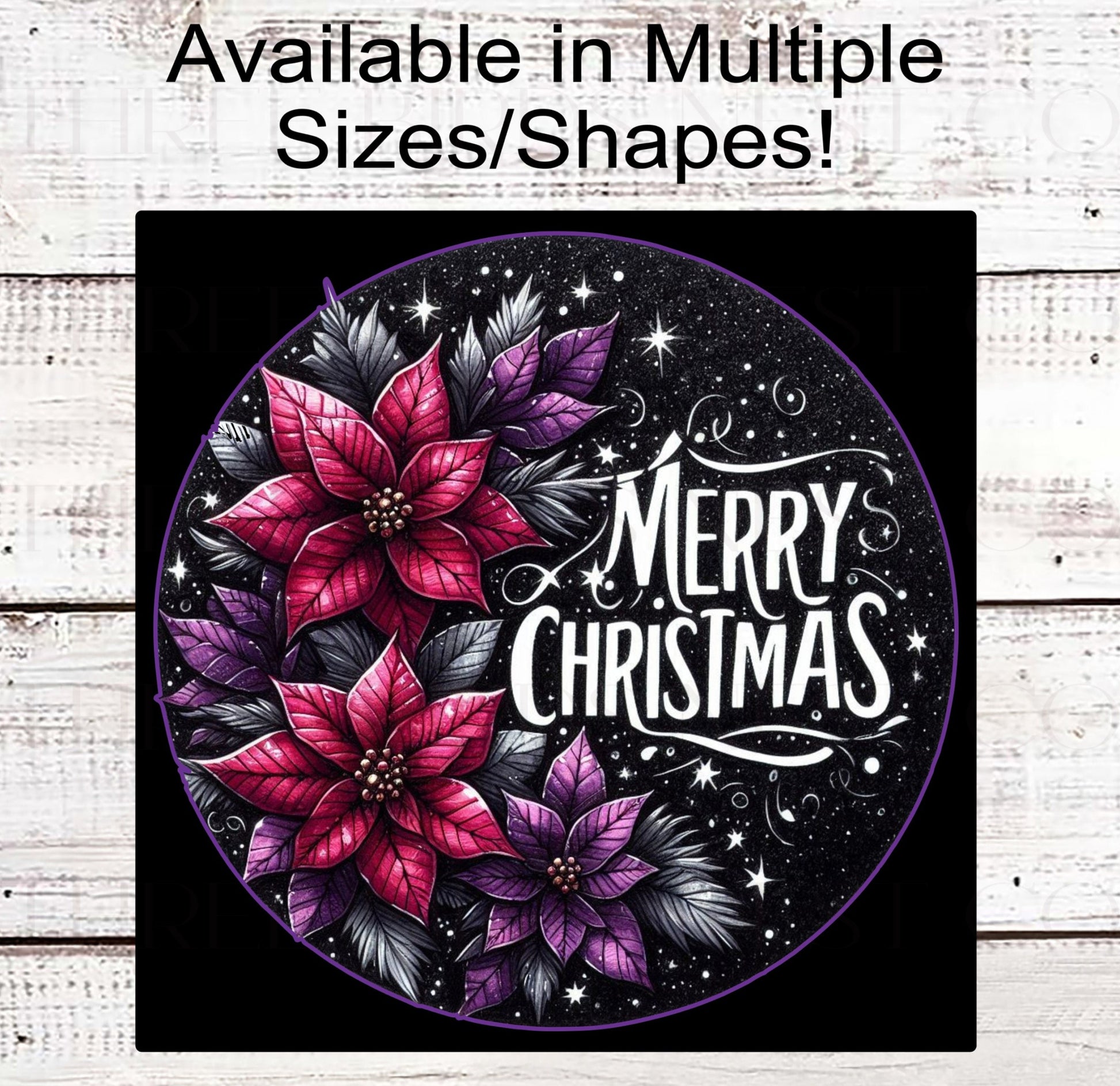 Christmas Wreath Signs - Christmas Signs - Purple Christmas Sign - Christmas Ornaments - Christmas Ornaments Signs - Purple Christmas Decor