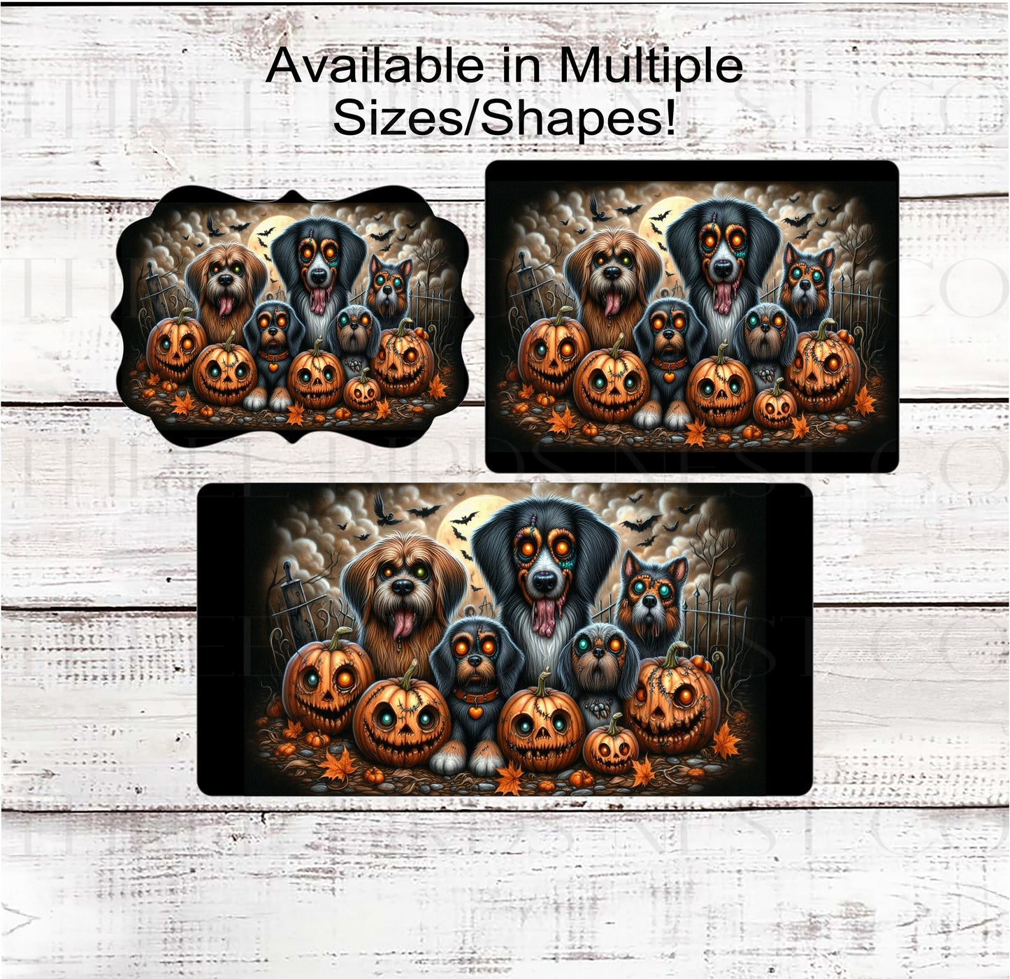 Halloween Dogs Wreath Sign - Zombie Sign - Day of the Dead - Spooky Sign - Macabre Halloween