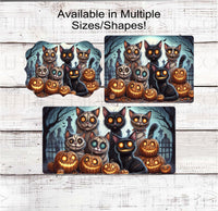 
              Halloween Cats Wreath Sign - Zombie Sign - Day of the Dead - Spooky Sign - Macabre Halloween
            