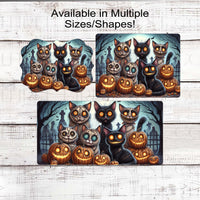 Halloween Cats Wreath Sign - Zombie Sign - Day of the Dead - Spooky Sign - Macabre Halloween