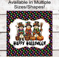 
              Happy Halloween Wreath Sign - Snowman Sign - Snowflakes Decor - Quilt Lover
            