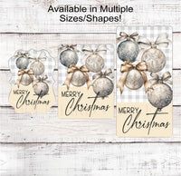 
              Merry Christmas Wreath Signs - Christmas Ornaments - Elegant Christmas Decor
            