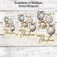 Merry Christmas Wreath Signs - Christmas Ornaments - Elegant Christmas Decor