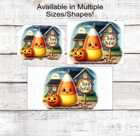 
              Trick or Treat Candy Corn Halloween Wreath Sign - Jack O Lantern Candy Bucket - Cute Halloween Decor
            