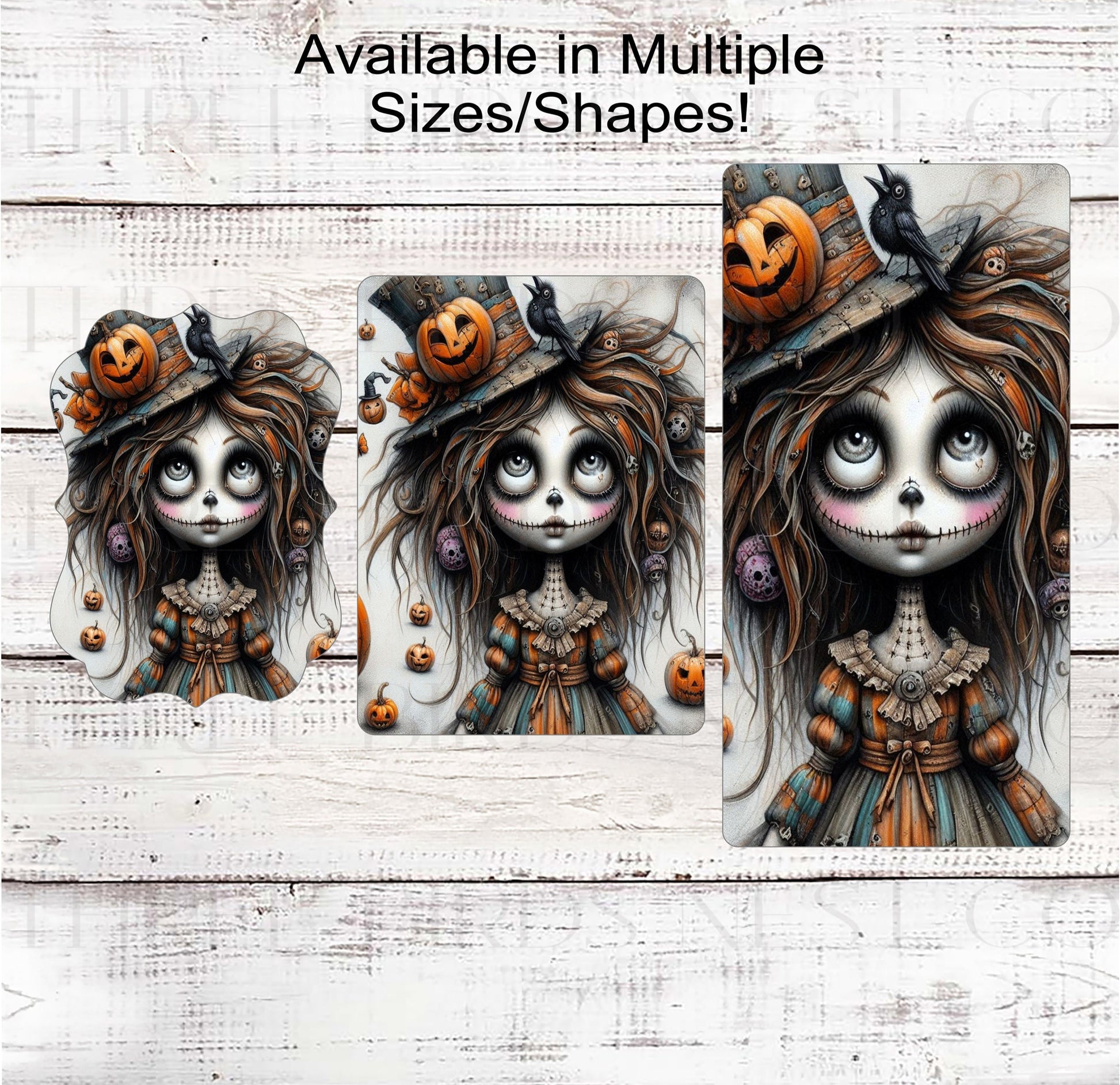 Halloween Wreath Sign - Zombie Girl - Day of the Dead - Spooky Macabre Halloween