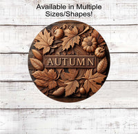 
              A beautiful Autumn sign that looks like carved pumpkins and leaves.
            