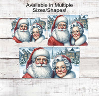 
              Christmas Wreath Signs - Santa and Mrs. Claus - Winter Welcome
            