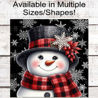 Snowman Sign - Snowman Welcome Sign - Welcome Wreath Sign - Snowflakes Sign - Winter Welcome Sign - Welcome Wreath Signs