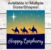 
              Happy Epiphany - Christmas Wreath Signs - Jesus is the Reason - Wise Men - Nativity Signs - Religious Sign - Christian Sign
            