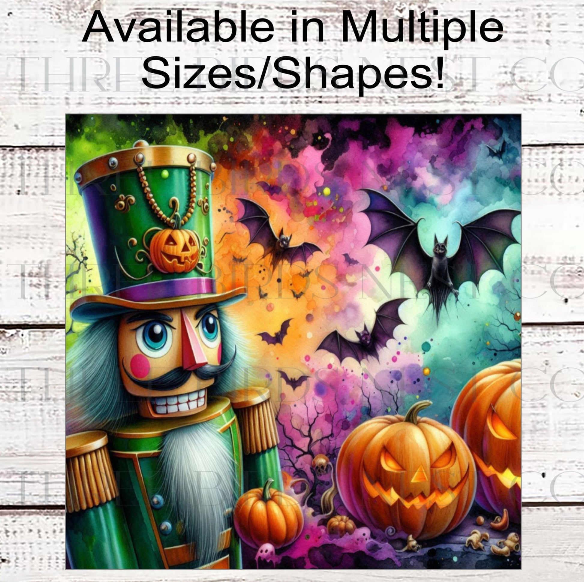 Nutcracker Halloween Wreath Sign - Skeleton Spooky Sign