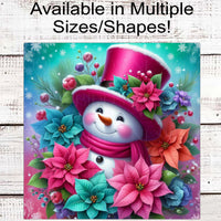 Snowman Sign - Snowman Welcome Sign - Welcome Wreath Sign - Snowflakes Sign - Winter Welcome Sign - Welcome Wreath Signs