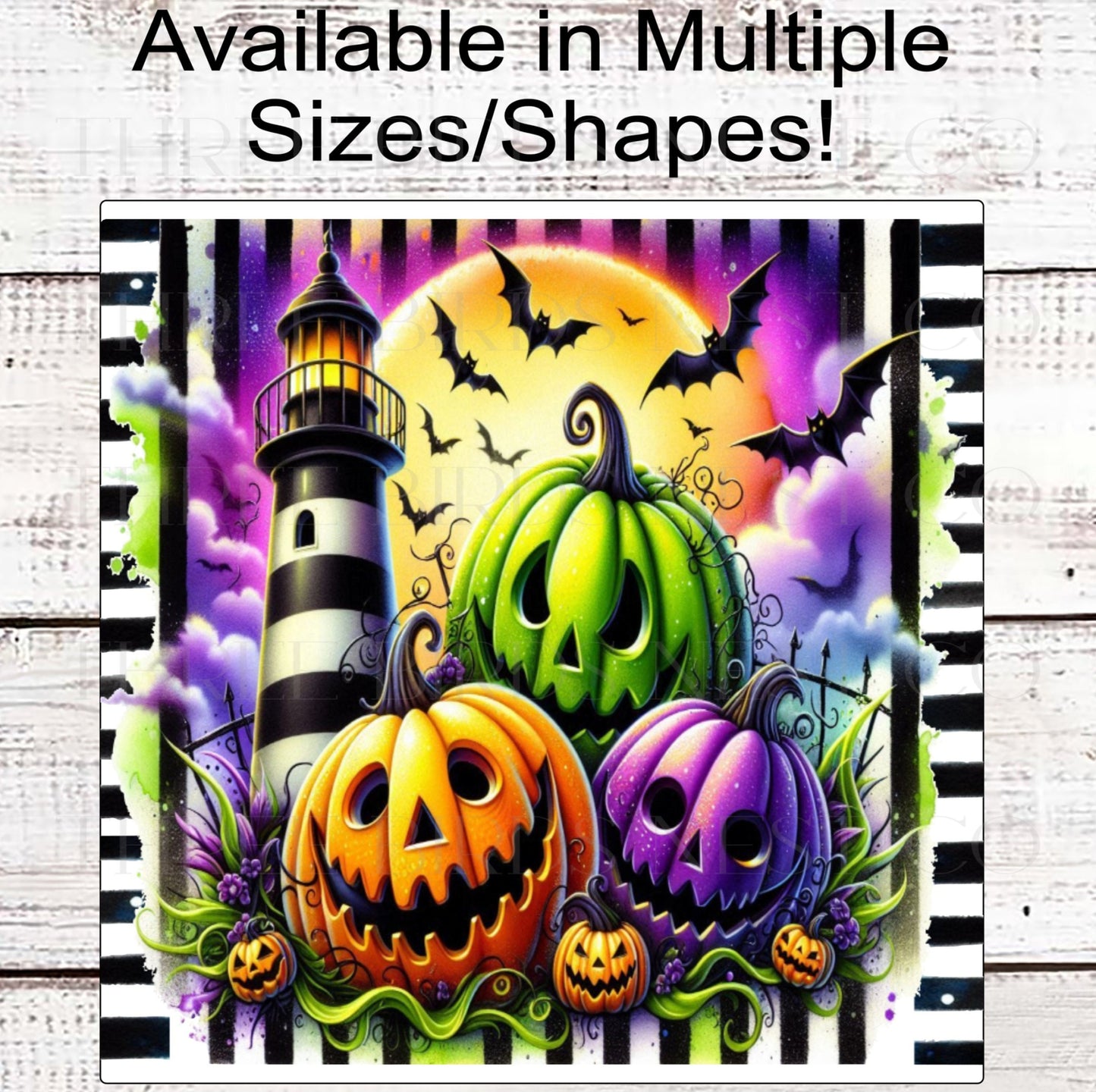 Halloween Jack O Lantern Wreath Sign, Beach Halloween, Lighthouse Decor