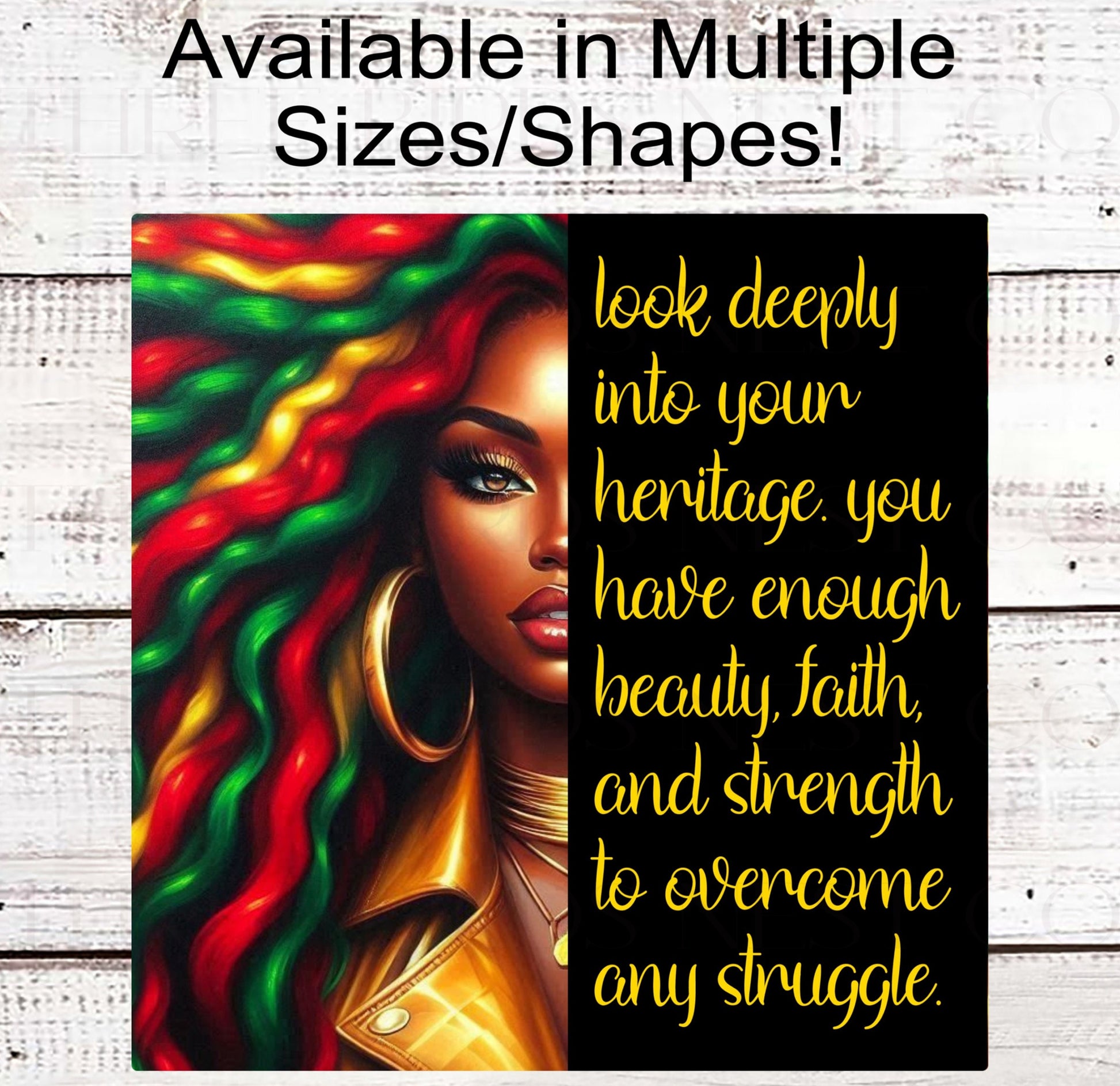 African American Woman Kwanzaa Wreath Sign - Inspirational Decor