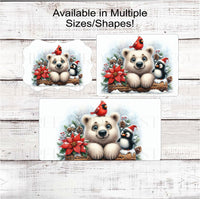 
              Winter Welcome Wreath Sign - Polar Bear Sign - Cardinal Bird - Penguin Lover - Christmas Wreath Sign
            