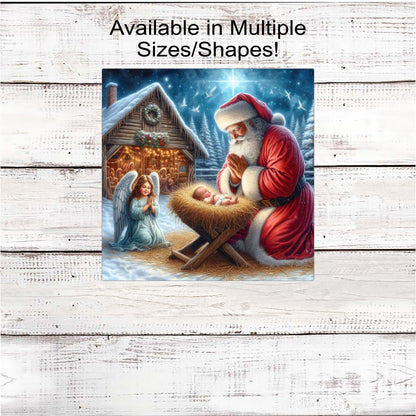 Christmas Wreath Signs - Santa Signs - Jesus Sign - Jesus is the Reason - Nativity Wreath Sign - Religious Sign - Christian Sign