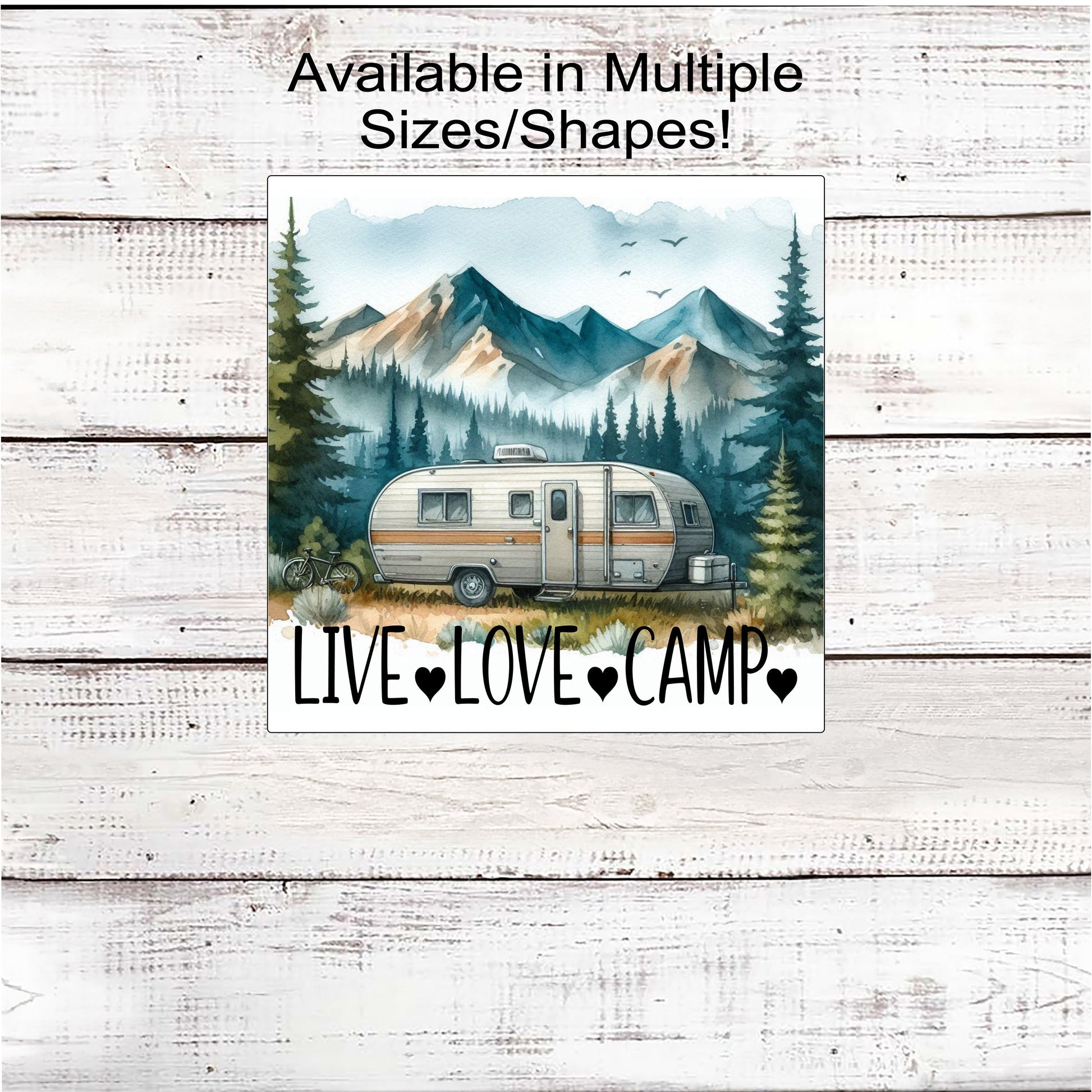 Camper Welcome Wreath Sign - Live Love Camp - Cabin Decor - Mountains Lover - Rustic Farmhouse