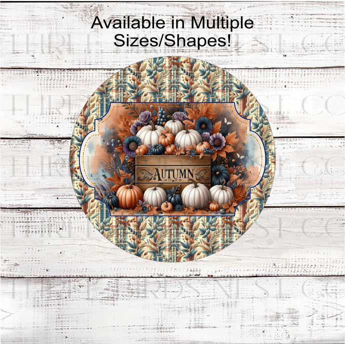 An adorable Fall Wreath Sign featuring beautiful Fall colors with blue and a Welcome message. This ribbon will match Sams Club Fall 2024 Ribbon.