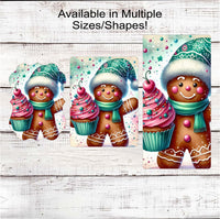 
              Christmas Wreath Signs - Gingerbread Man - Pastel Christmas - Cupcakes and Candy
            