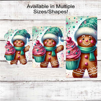 Christmas Wreath Signs - Gingerbread Man - Pastel Christmas - Cupcakes and Candy