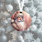A beautiful Rose Gold Santa Claus Ornament
