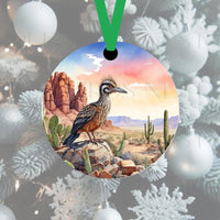 A beautiful multi-colored image of a Road Runner with a cactus background