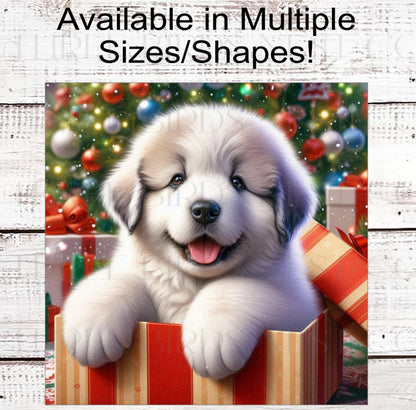 Great Pyrenees Dog Wreath Sign - Everyday Wreath Sign - Livestock Guardian - Pet Signs
