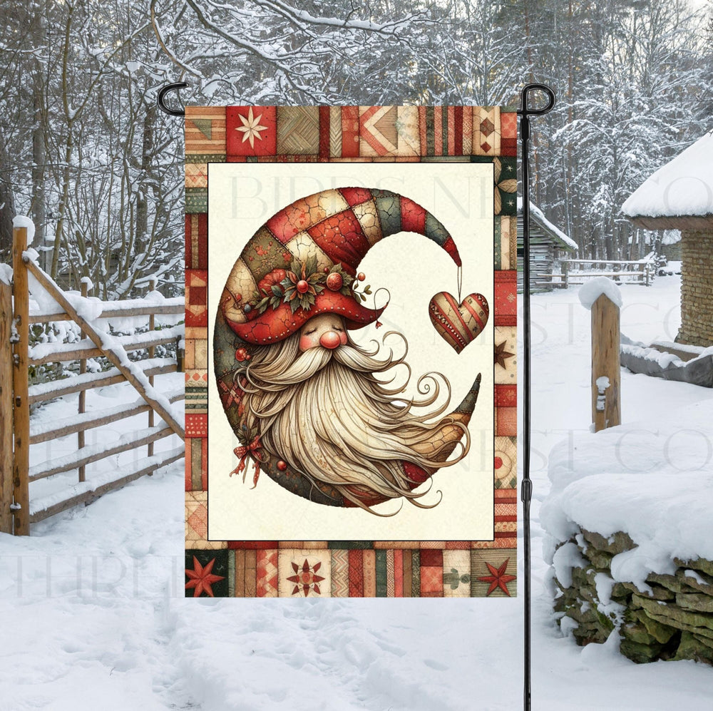 Santa Claus in a patchwork quilt design