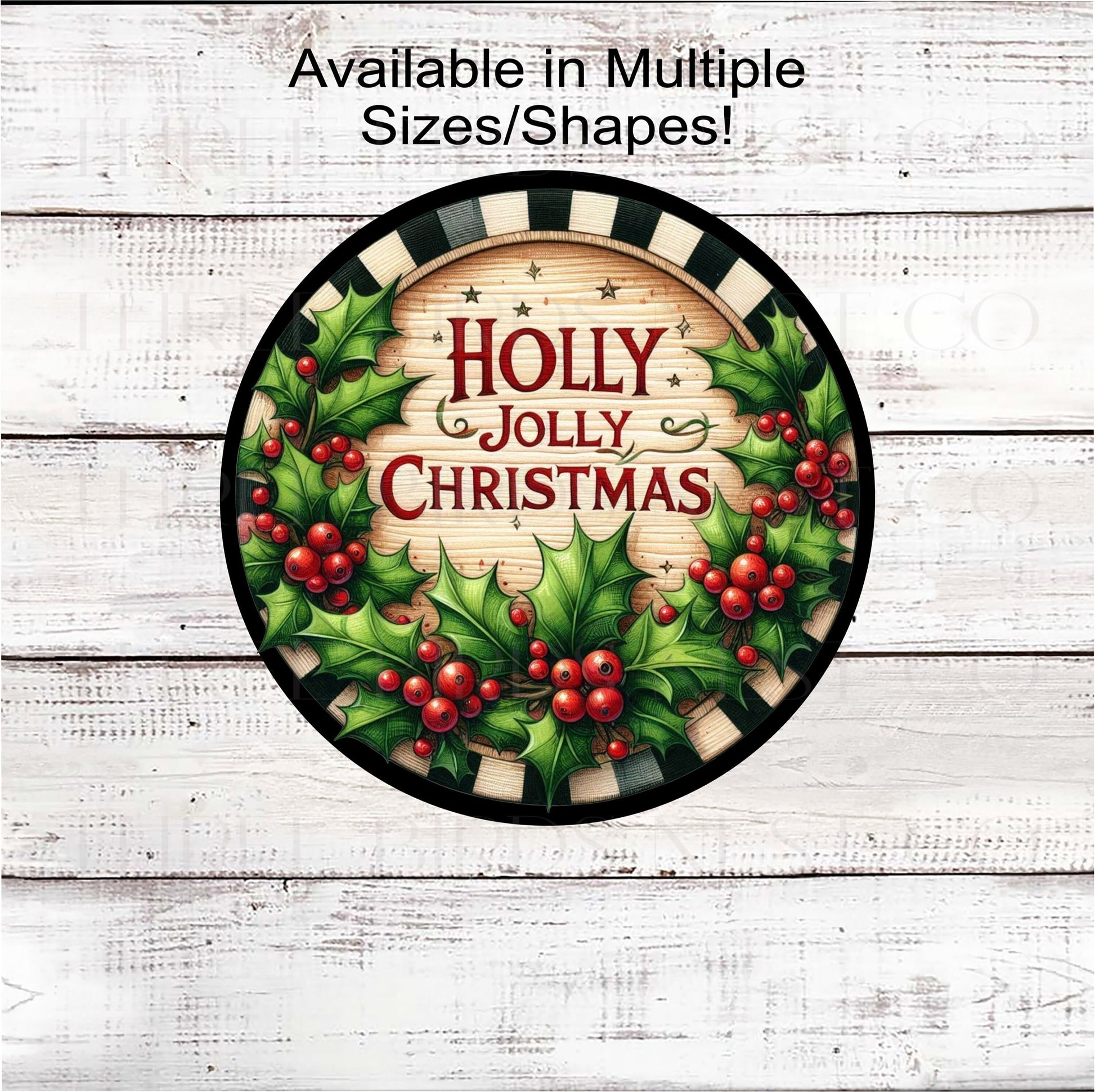 A beautiful Holly Jolly Wreath Sign for Christma