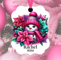 
              A girl&#39;s ornament with a beautiful bright Snowman
            