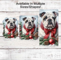 
              English Bulldog Christmas Wreath Signs - Winter Welcome Sign - Dog Wreath Signs
            