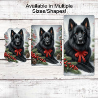 German Shepherd Dog Christmas Wreath Signs - Winter Welcome Sign - Dog Wreath Signs