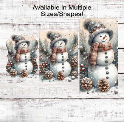 Snowman Wreath Sign - Winter Wonderland - Rustic Christmas